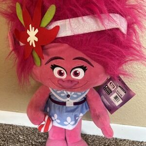 28"-Trolls Princess Poppy Plush Standing Alone Doll Holiday Christmas Candy Cane